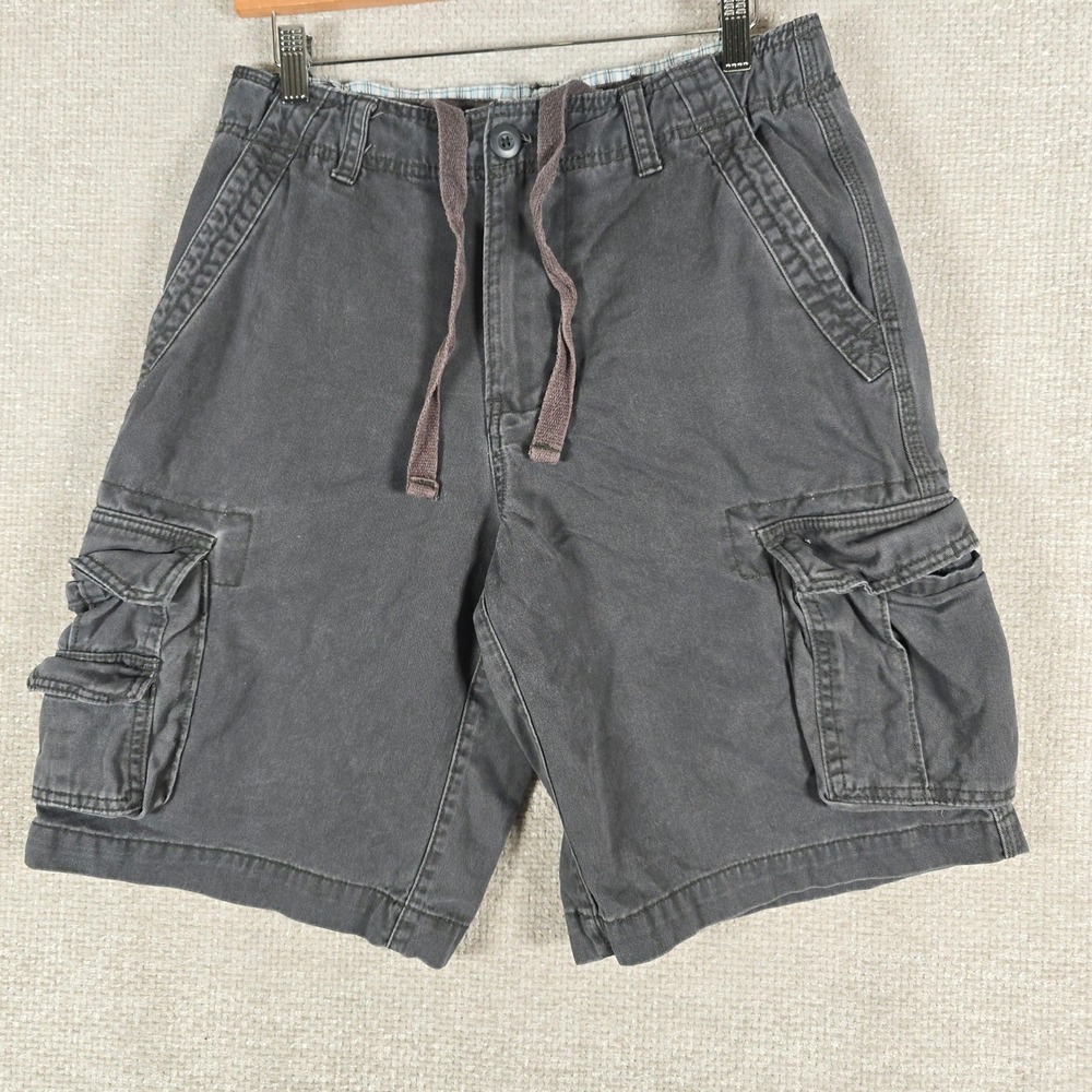Vintage Faded Glory Cargo Shorts Mens 30 Charcoal Grey Y2K Skater Cotton 10"